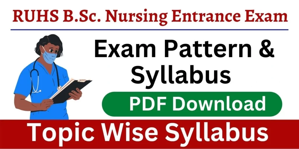 Rajasthan BSC Nursing Entrance Exam Syllabus 2024 PDF Download