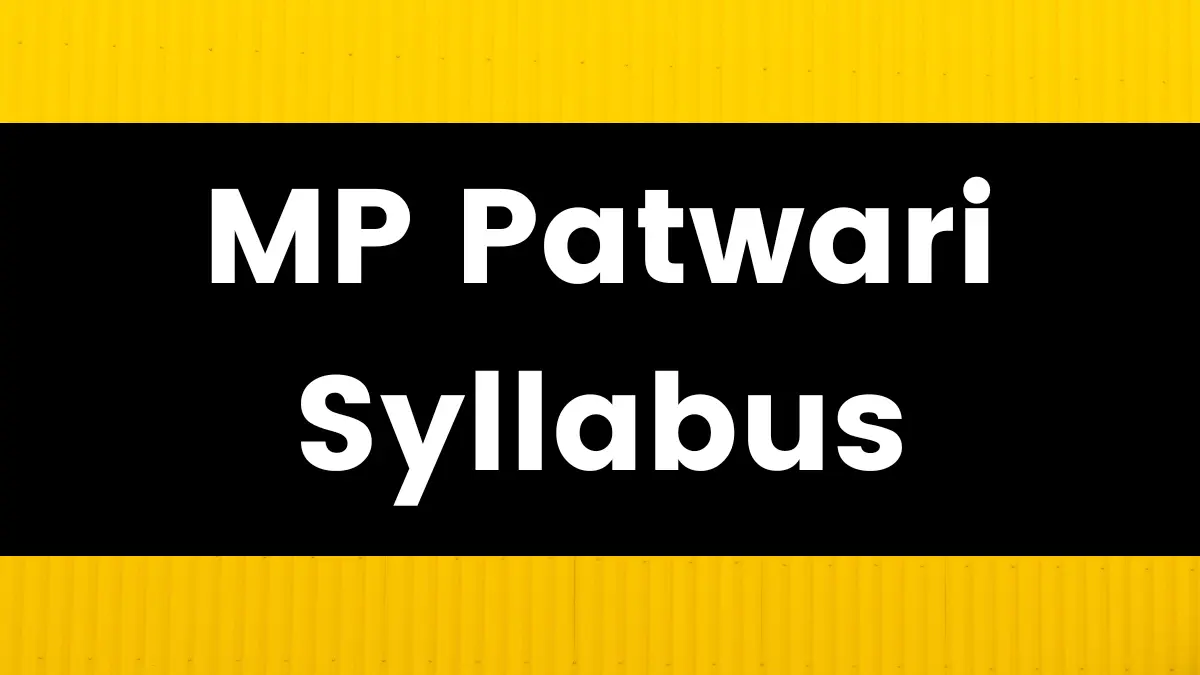 MP Patwari Syllabus 2022 PDF Download