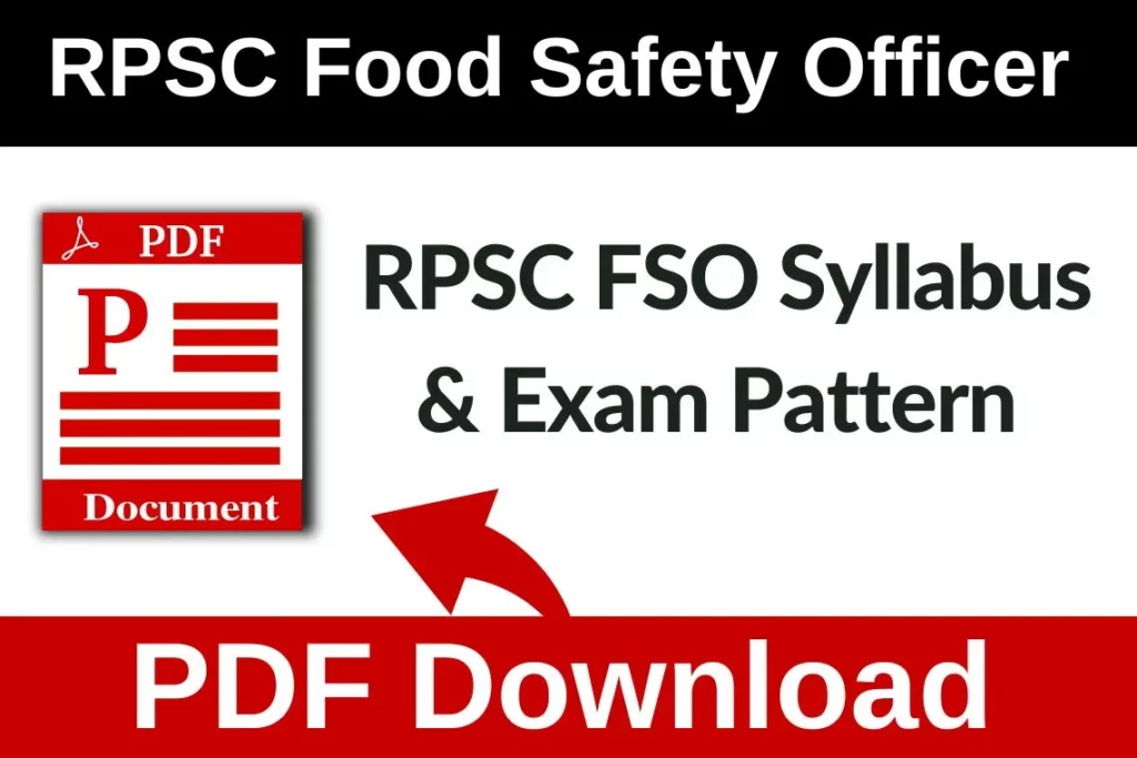 RPSC Food Safety Officer Syllabus 