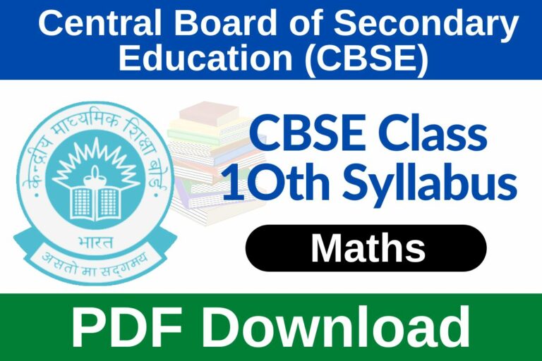 CBSE Class 10 Maths Syllabus 2022-23 PDF Download