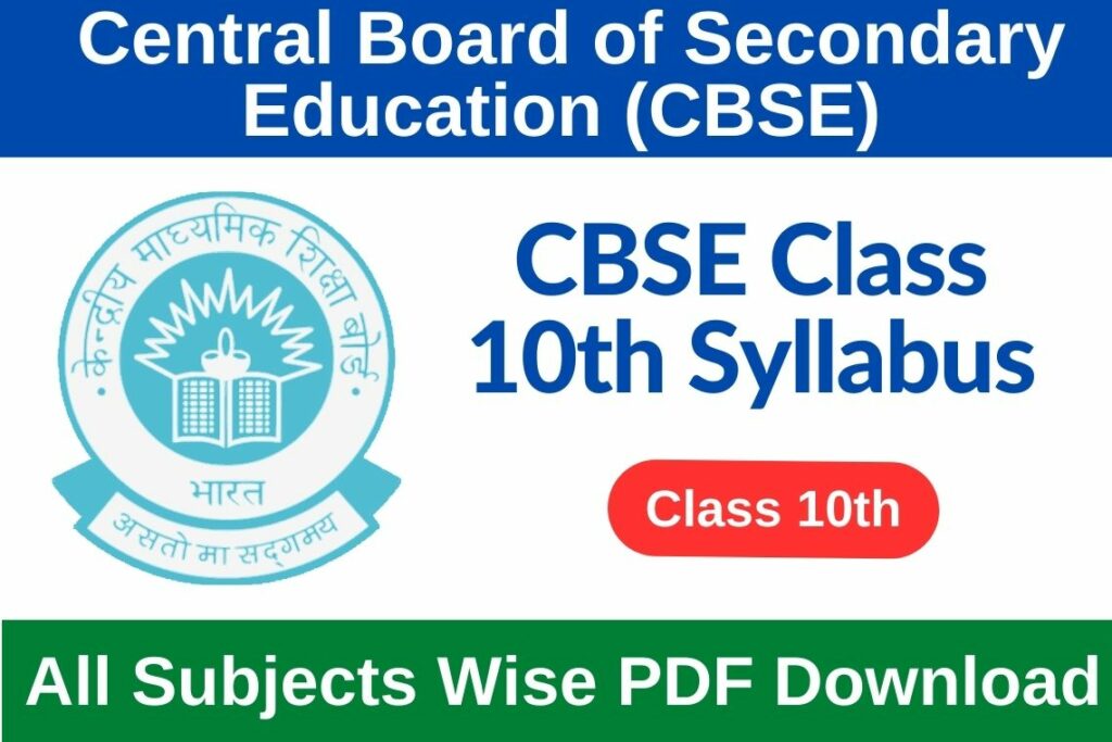 CBSE Class 10 Syllabus 2024 PDF Download